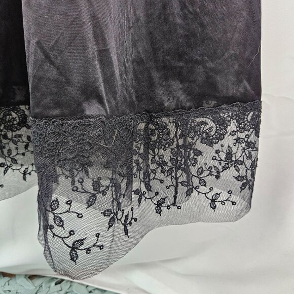Vintage 60's Carters Du Pont Nylon Black Lace Maxi Slip Dress Size 34 Coquette - Picture 4 of 13
